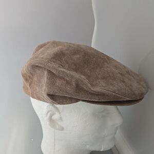 Men's Tan Suede Flat Cap